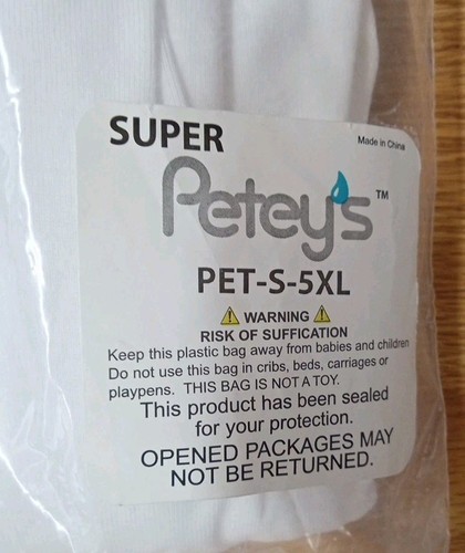 Super Petey’s Urinary Incontinence Briefs Mens 5X Washable NEW Sealed White - Picture 2 of 3