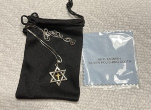 Beautiful Vintage Ross-Simons 18" Sterling Silver Box Chain & Messianic Pendant