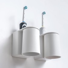 Wall-Mounted Toothbrush and Toothpaste Holder - Self-Draining Design, Easy In...