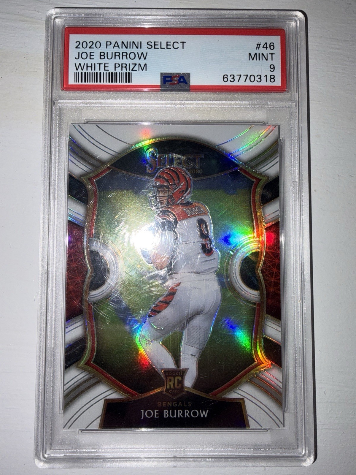 Joe Burrow Rookie 2020 Select Concourse  #46 White Prizm /35 PSA 9 🔥🏈