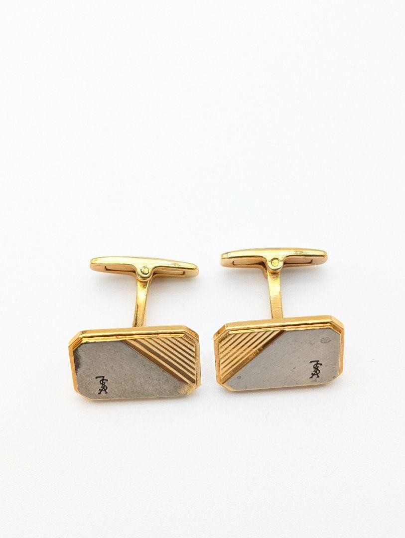 Gemelli Yves Saint Laurent Ysl bottoni logo oro Y2K formali