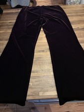 Vintage 1990s Burgundy Velour Wide Leg Lounge Pants by Hanky Panky Size Medium