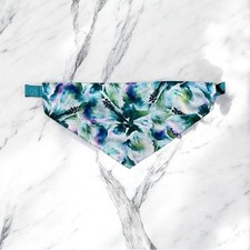 DOG Bandana - Green  Blue Tropical - Size L Large