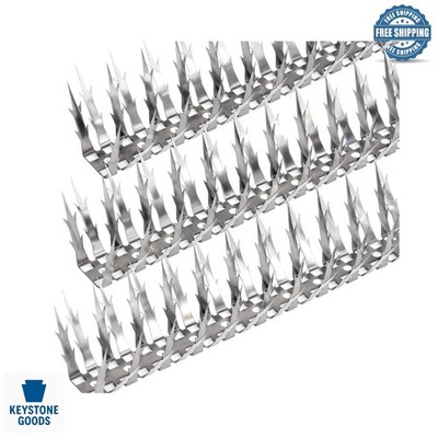 5 Ft Stainless Steel Bird Spikes, Humane Deterrent for Gardens & More