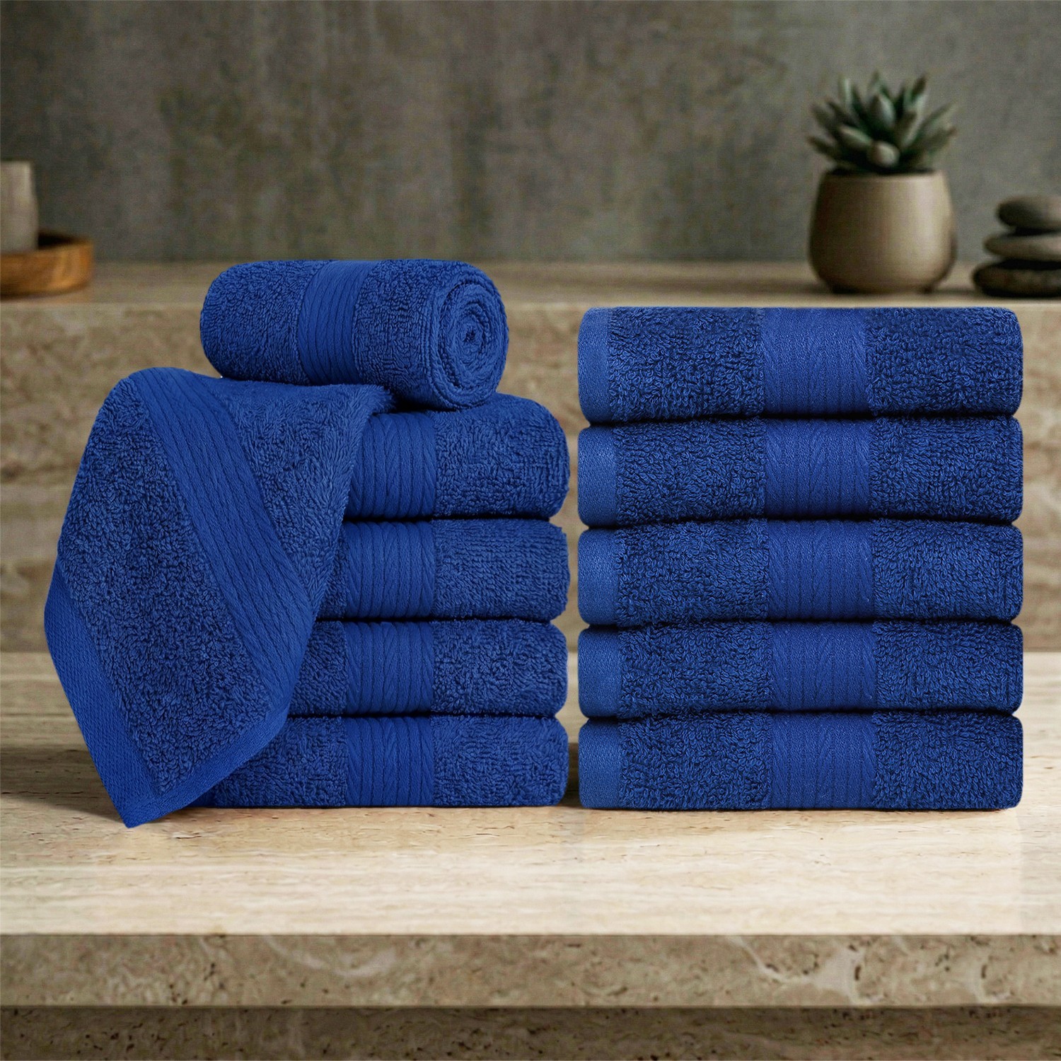 Ample Decor Wash Cloths Pack of 5/10/20/50/200 100% Cotton 12x12 Inches