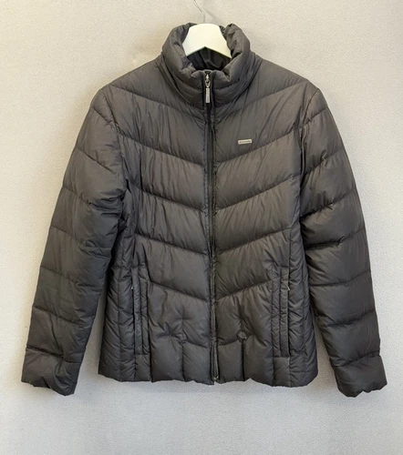 VETEMENTS Cappotto Columbia donna taglia small nero collo alto zip intera imbottito isolato