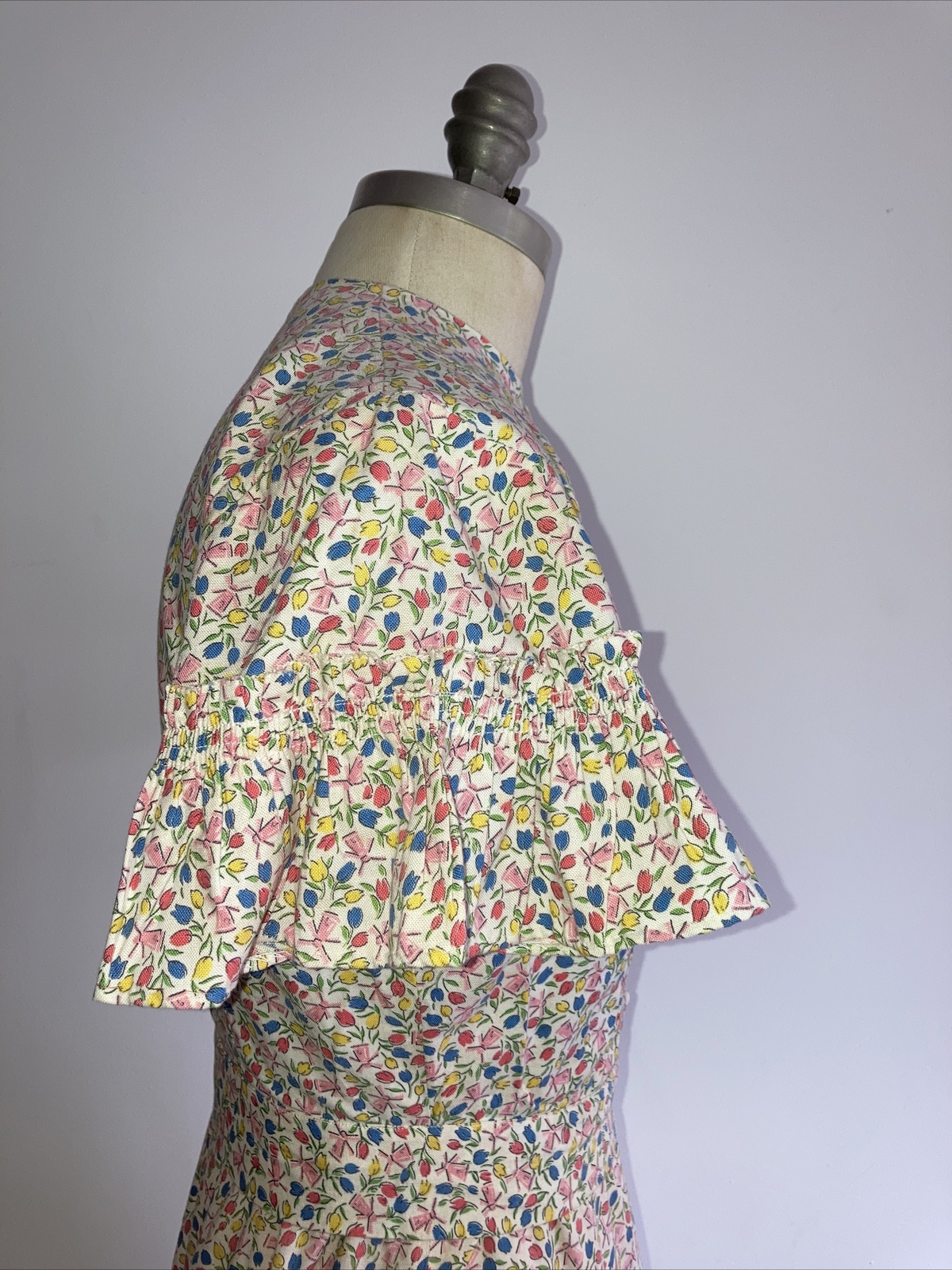 1950s Vintage Windmill Character Print Cotton Sun Dress & Top, Small, Goodwood? 8