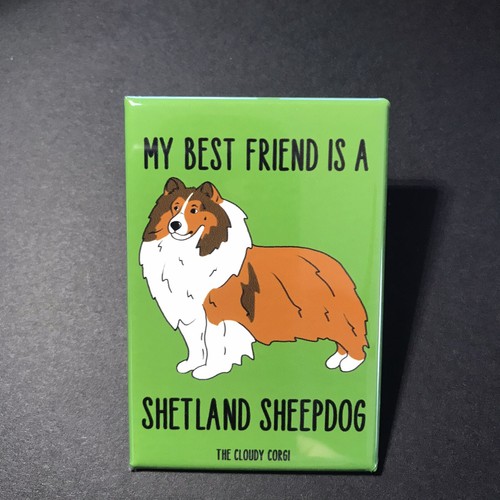 Shetland Sheepdog Sheltie Dog Magnet Best Friend Cartoon Pet Art Gifts and Decor - Picture 12 of 12