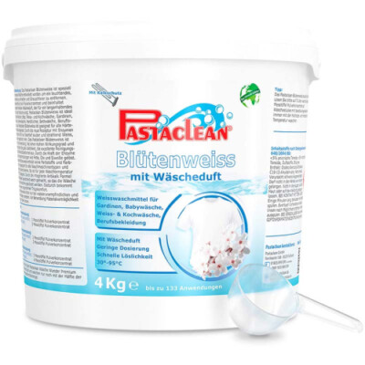 Pastaclean  Blütenweiss Weißwaschmittel 4Kg (133WL) Waschmittel mit Wäscheduft