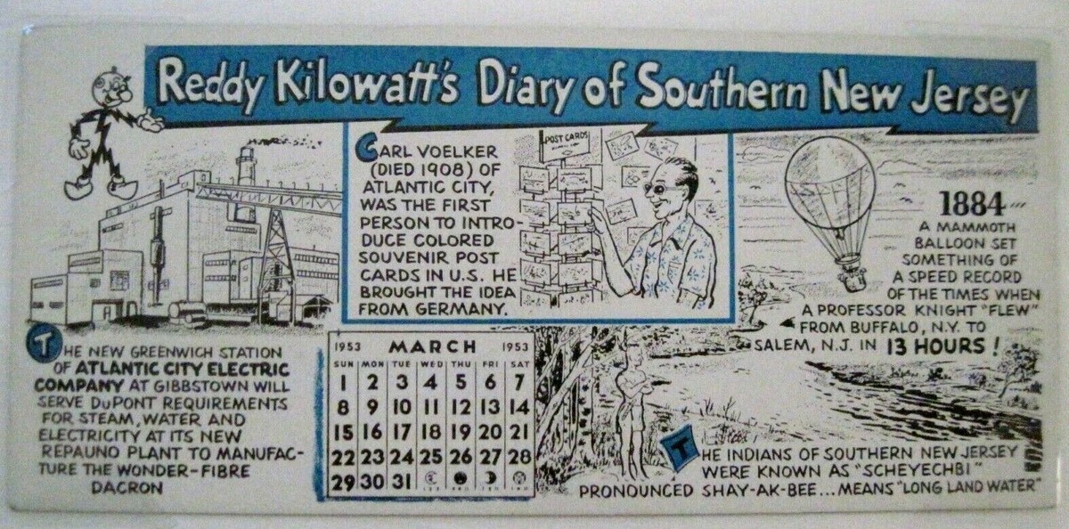 1953 March Calendar Ad Blotter w/ 