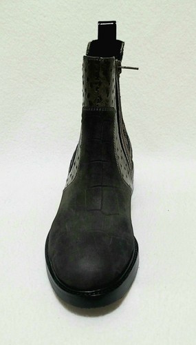 JEFFREY CAMPBELL EDMOND Leather Chelsea Boots Grey Exotic  Size US 7 - Picture 5 of 9