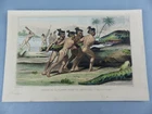 Antique ENGRAVING circa 1850 AMERICA costumes FLORIDA Indians Conquest,182