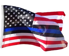 AMERICAN US POLICE USA THIN BLUE LINE FLAG AMERICAN law US 3'X5' Flag NYLON