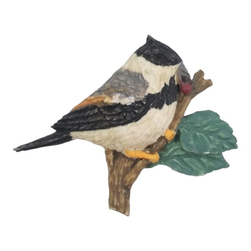 Japanese Tit Bird Button Cover Figural Tree Branch