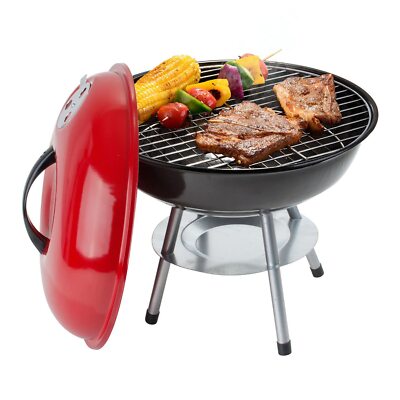 Alpine Cuisine Premium 14'' Charcoal BBQ Grill Round for Outdoor Cooking