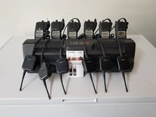 6 Harris P5500 EX5500-PFU8B Radio's W/ Rack Charger, PSM & Antenna 6 Batteries