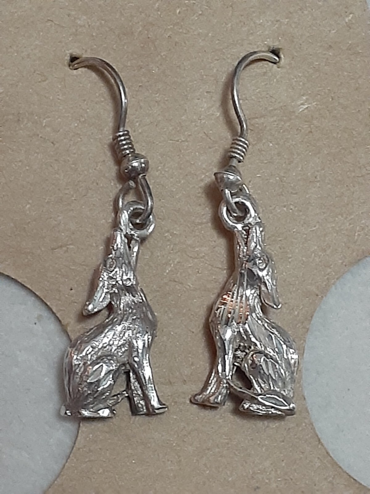 925 Howling Wolf 3D solid sterling silver dangle … - image 4