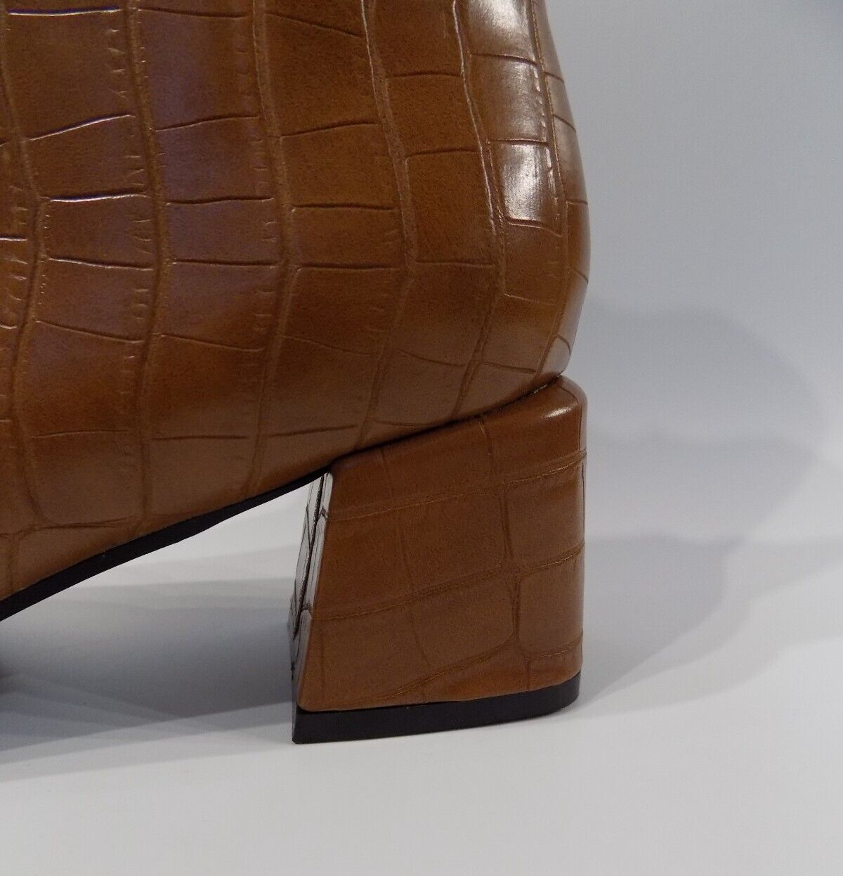 Womens Tan Ankle Boots Womens Size 5 Low Heel Brown Square Toe Flared