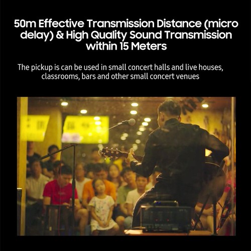 DOUBLE Acoustic Guitar Wireless Pickup Rechargeable Amplifier Soundhole Pickup - Picture 10 of 12