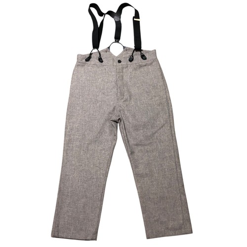 Historical Emporium Pants Mens 36x23 Wool Button Fly Lined Dress With Suspenders