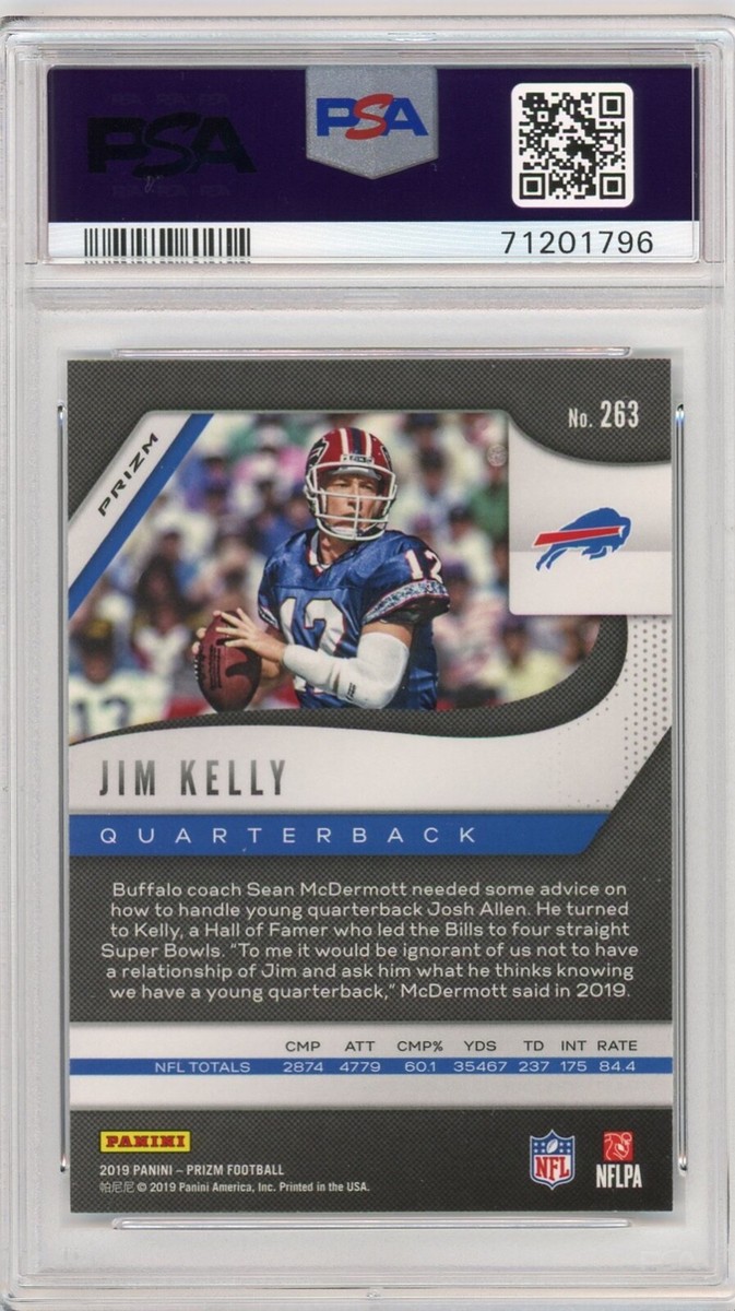 2019 PANINI PRIZM JIM KELLY SILVER PRIZMS #263 PSA 10 GEM