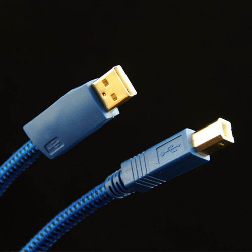 HIFI USB Cable Type A to Type B Silver Plated Digital Wire W/ Gold Plated Plugs - Picture 8 of 8