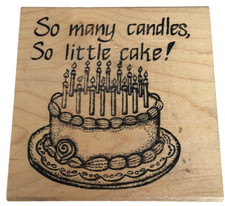 Touche Rubber Stamp So Many Candles So Little Cake Birthday Card Humor Funny