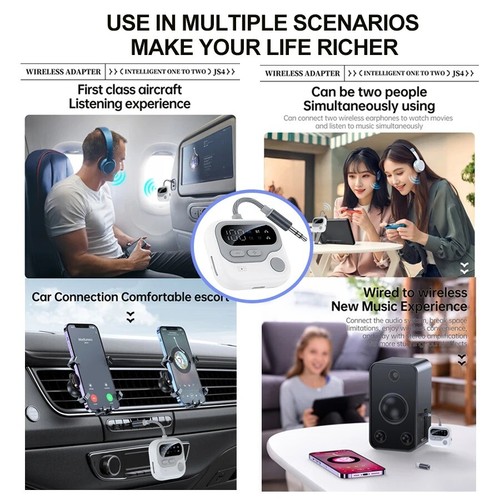 Multipoint Bluetooth-compatible 5.4 Audio Transmitter Receiver Wireless Adapter - Afbeelding 5 van 13