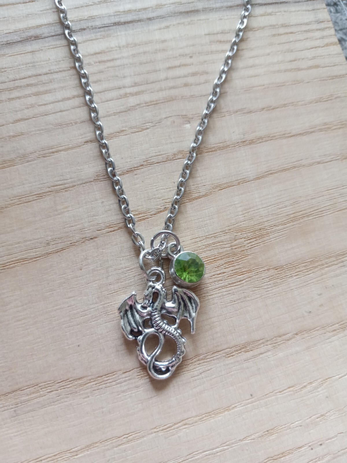 Dragon Birthstone Necklace, Personalized Jewelry,Mother's Day  Gift, Grandma