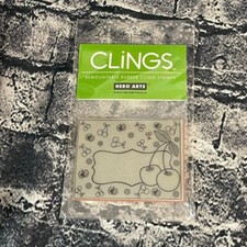 Hero Arts CHERRIES Label Frame Cling Rubber Stamp