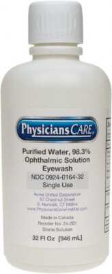 PRO-SAFE 24-201 32 oz, Disposable Eyewash Single Refill Station Approved by FDA