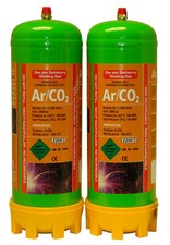 2 x Argon/Co2 2.2L Gas Bottle for MIG Welding - Disposable Cylinder