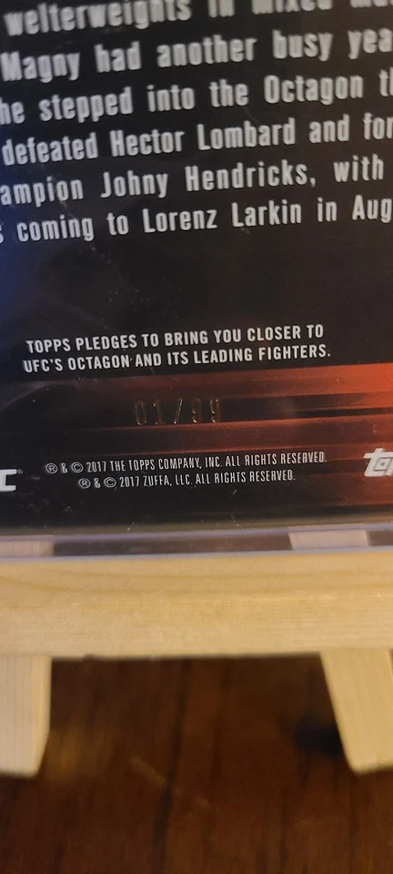 2017 Topps Knockout Neil Magny No. 53 Blue 1/99 BOOK END - Image 4 of 4