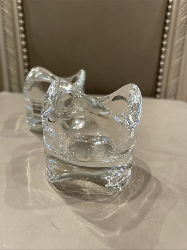IKEA 2 Crystal Clear Glass Votive Tealight Candle Holders Stackable About 2” - Picture 6 of 6