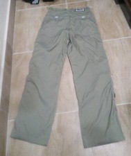 Vintage 90s Men's Kik Wear Technologies Cargo Pants Green Nylon Raver Sz 28x30