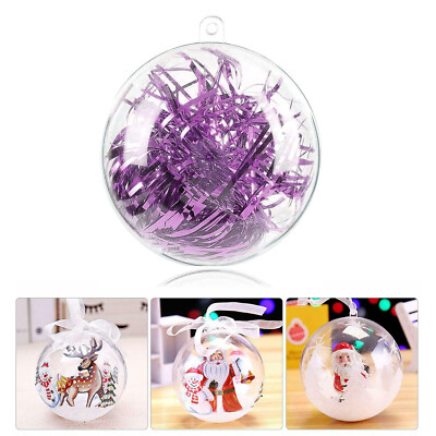 Yayun 50 Pcs Clear Plastic Fillable DIY Hollow Sphere, Christmas Ornaments Baubles Balls For DIY