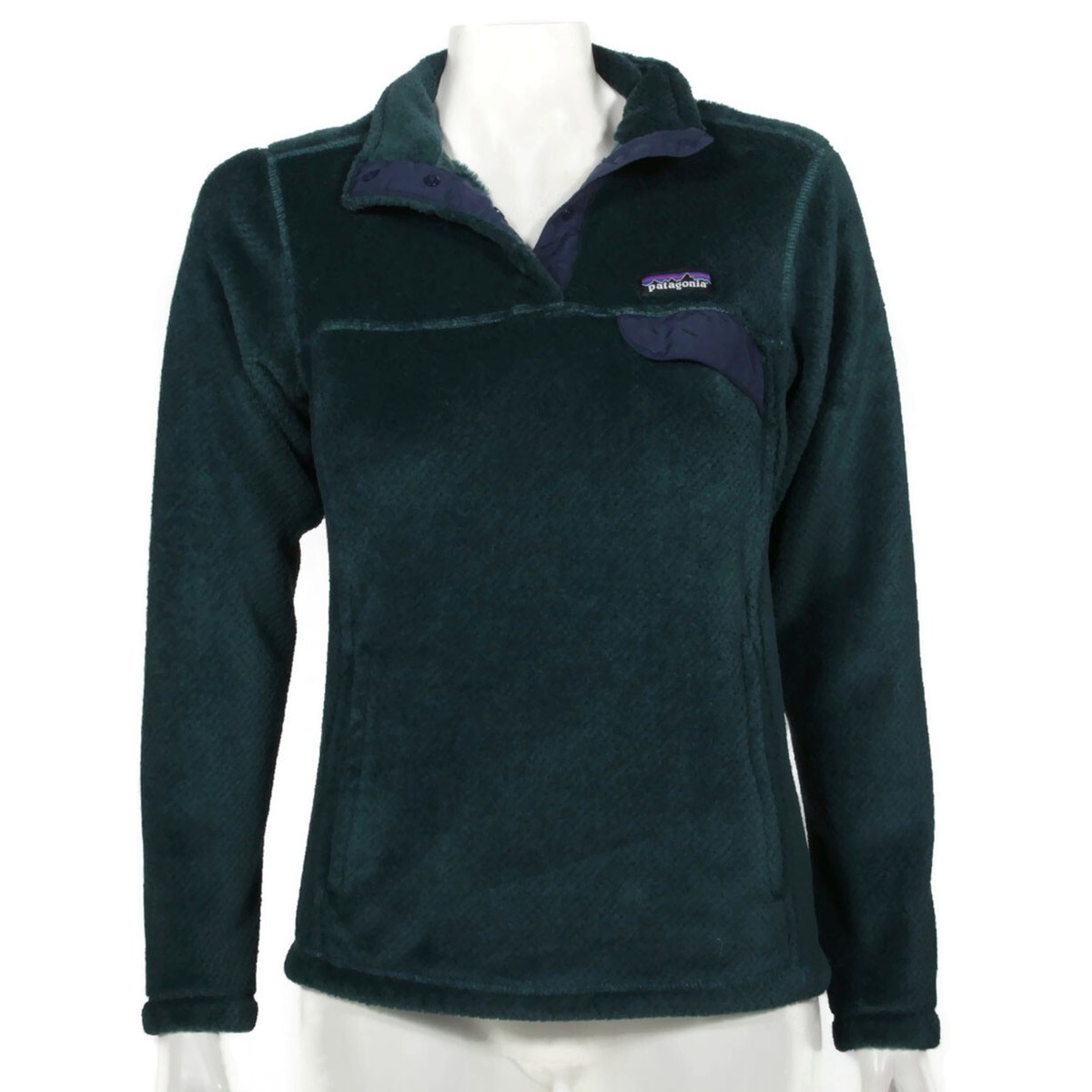 Patagonia Forest Green Snap-T Fleece Pullover Sweater Womens size