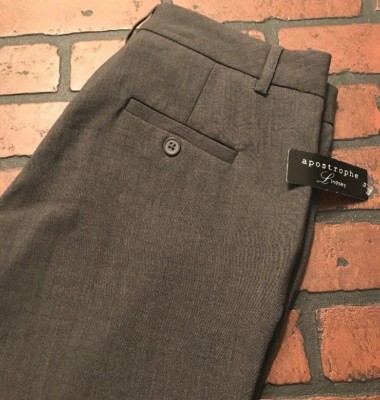 Apostrophe Lindsey Slim Fit Women's Gray Career Pants Size 4