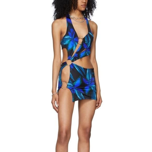 LOUISA BALLOU Black & Blue Sex Wax Dress Sz M | eBay