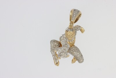10k Diamant Spiderman Charm 0,90ct Gold Superheld Anhänger