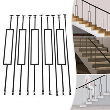10 Pack Black Iron Stair Balusters, Decorative 44in Metal Supports