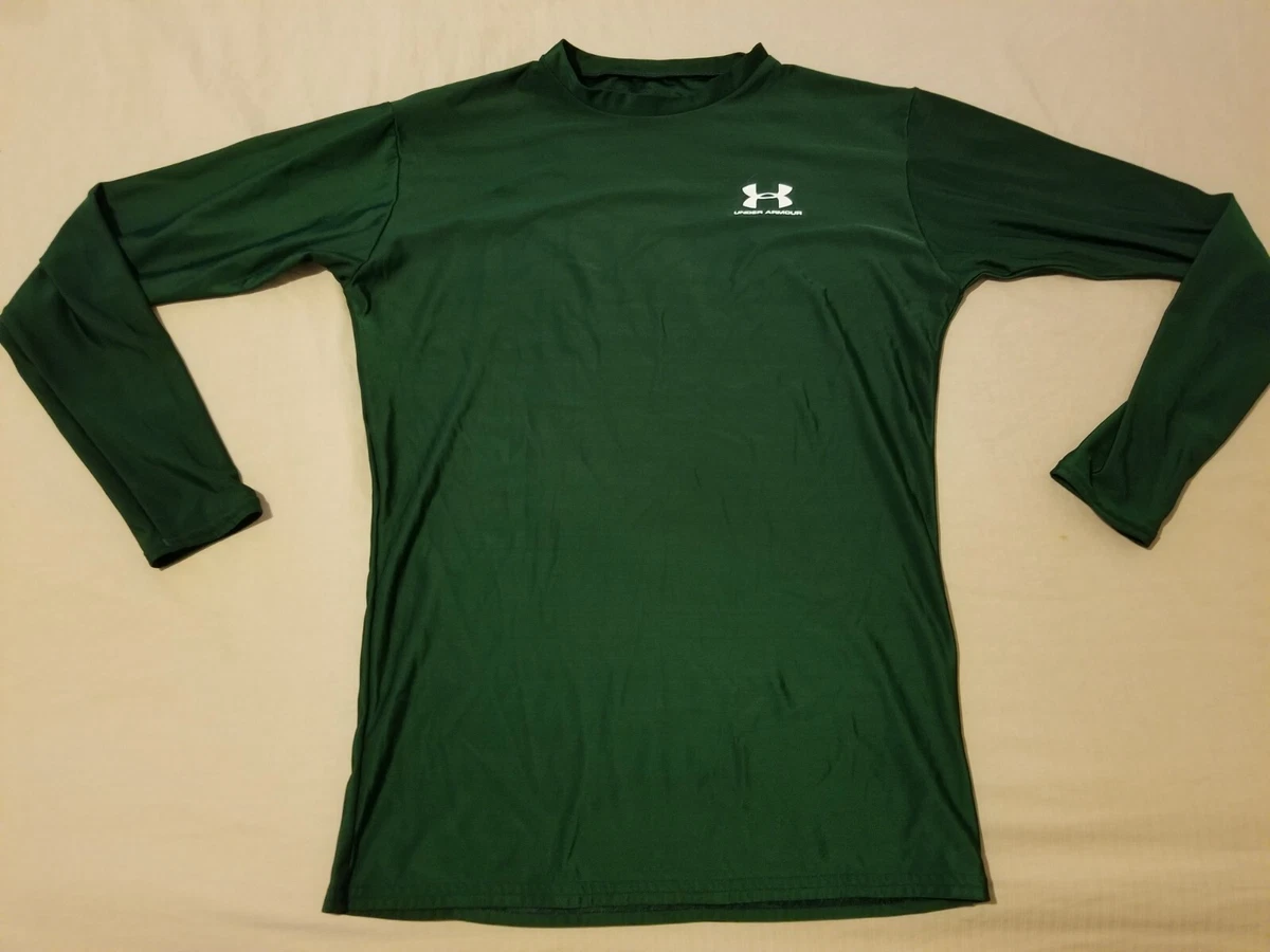 Womens Under Armour Shirt XL Green Athletic Gym Workout Long Sleeve