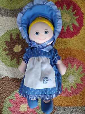 BLUE BONNET SUE Plüschpuppe 12 Zoll VINTAGE Werbung 1986 Dakin Nabisco