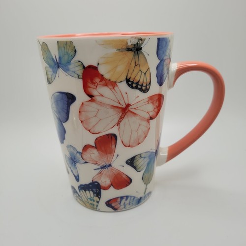 Wunderschöne Schmetterling KAFFEETASSE Marktplatz Schmetterlinge Neu Rosa Interieur - Bild 4 von 6