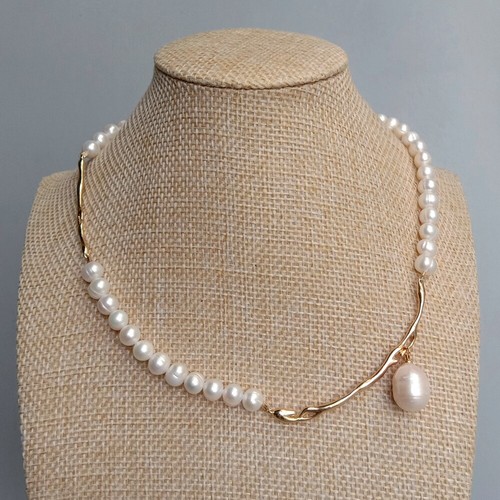 Freshwater White Pearl Coller Women Beaded Simple Layers Necklaces Jewelry Gifts - Imagen 5 de 6