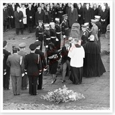 President John F. Kennedy Funeral Jacqueline With Flag At Gravesite 10x10 Photo