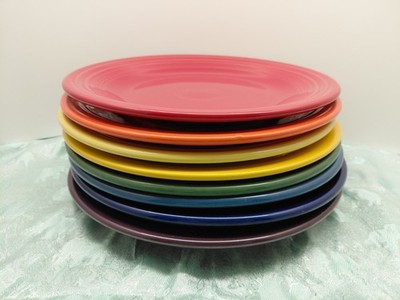 FIESTA RAINBOW 8 DINNER PLATES  MIX SET 10.5'' FIESTAWARE 