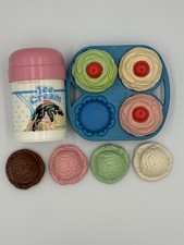 Fisher Price fun with food, 3 cupcakes in tray, 4 ice cream in container
