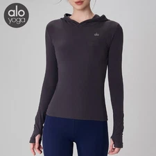 AIo Sports Hoodie Women's Yoga Hooded Sweatshirt Quick Drying Casual Running Top