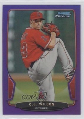 2013 Bowman Chrome Purple Refractor 148/199 CJ Wilson #26 0a7